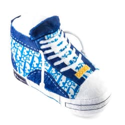 Haute Diggity Dog Dogior High-Top Tennis Shoe, Plush Designer Dog Toys with Interactive Squeaker, Stimulating Pet Enrichment, Machine-Washable & Safe Materials for All Breeds, One Size