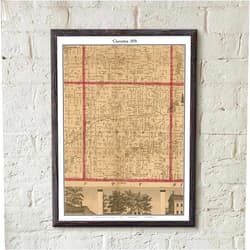 MG Global Historical Poster of Old Clarendon 1858 Homer Lake Michigan Genealogy Calhoun County | 11x17 12x18 16x24 24x36 Unframed Print Wall Art Gift | Vintage Antique Decor
