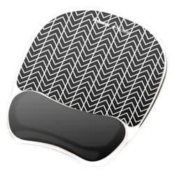 Fellowes Photo Gel Mouse Pad Wrist Rest with MICROBAN - Black Chevron (9549901)