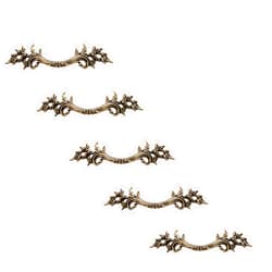 Mgoodoo 5PCS Antique Bronze Drawer Handle, French Provincial Dresser Pull Euro Style Closet Knob for Nightstand Door Cabinet Cupboard Furniture Kitchen Bathroom Bedroom