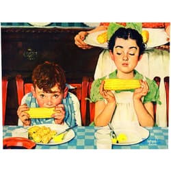George 1000 Piece Puzzle for Adults Norman Rockwell Who's Having More Fun 27X20 Jigsaw by KI Puzzles