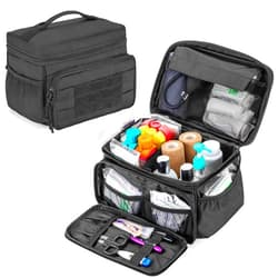 Damero Small Medicine Storage Bag Empty, Emergency Trauma Kit Organizer Bag Family First Aid Box for Hiking, Camping and Home - No Accessories Included