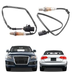 Dasbecan Oxygen Sensor Compatible with Audi Q5 2011-2017 2.0L, Audi A4 2009-2016 2.0L, A6 2012-2015 Upstream & Downstream O2 Sensor 2PCS Set Replaces# 250-24672 250-25040