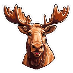No Thorns Media Moose Sticker 4 Inch Alces alces Tusker Forest Animal Moose Lover - Waterproof Animal Vinyl Decal for Laptop Water Bottle Car Tumbler - Durable Aesthetic Long-Lasting Stickers for Adults ID44990