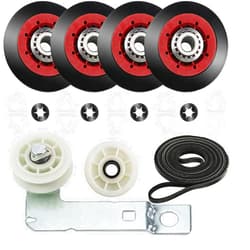 TOMOON 4392067 Dryer Repair Kit and W10837240 Dryer Idler Pulley for Maytag Bravos Whirlpool Duet Kenmore Elite Dryers,with WPW10314173 Drum Roller&661570V Belt&279640 Idler Pulley by TOMOON