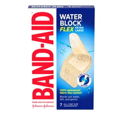 Band-Aid Brand Water Block Flex 100% Waterproof Adhesive Bandages for First-Aid Wound Care of Minor Cuts, Scrapes & Wounds, Ultra-Flexible Design, Sterile, Extra Large, 7 ct