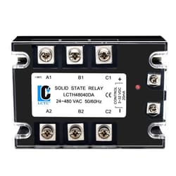 LCLCTC 3 Phase Solid State Relay SSR 40DA DC to AC (Input 3-32VDC to Output 24-480VAC) (DC to AC 40A)