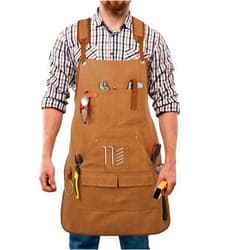 Rtcimoic Men's Canvas Tool Apron, Heavy Duty Multi-Pocket Work Apron for Woodworking Gardening Bartender Adjustable Straps