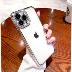 LMEIL Luxury Diamond Glitter Transparent Soft Silicone Phone Case for iPhone 14 13 12 11 Pro MAX Flash Clear Shockproof Cover,Silver,for 11 Pro MAX