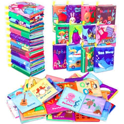 Toyk Baby Bath Books, Fabric Soft Baby Cloth Books, Early Education Toys, Waterproof Baby Books for Toddler, Newborn, Infants Perfect Shower Toys, Kids Bath Toys Baby Gift (12PCS)