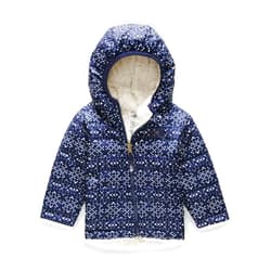 THE NORTH FACE Infant Reversible Mossbud Swirl Hoodie, Montague Blue Sparkle Geo Print, 0-3 Months