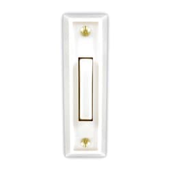 Heath Zenith SL-715-1-02 Wired Door Chime Push Button, White with White Lighted Center Bar