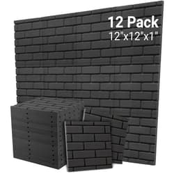 Topnaca Sound Proof Foam Panels, Brick Shaped Soundproof Wall Panels, 12 Pack 12