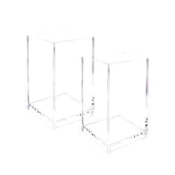 Newkita 2 Pack Clear Acrylic Pencil Pen Holder Cup, Clear Makeup Brush Holder, Acrylic Cosmetic Brushes Storage