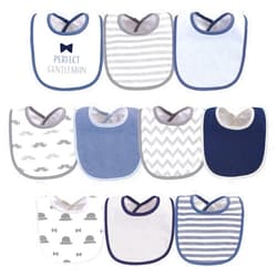 Hudson Baby Unisex Baby Cotton and Polyester Bibs, Perfect Gentleman, One Size