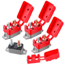 BBTO 4 Pieces DC 12V - 24V Automatic Reset Circuit Breaker Circuit Breaker with Cover Stud Bolt for Automotive and More (30 Amp)