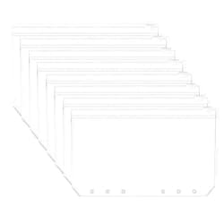 Ljfiamg A6 Binder Pockets with 6 Holes for Budget Binder, Zipper Envelopes for Money Budget Organizer, Waterproof PVC Clear Document Pouch Filing Bags (8)