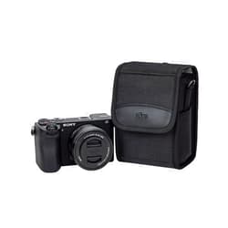 KIWIFOTOS Travel Camera Bag with Strap, Camera Carrying Case for Fujifilm Fuji X100VI X100V X100F Sony A6700 A6600 A6000 A6100 Ricoh GR III Canon EOS M5+EF Compact Camera Bags Black