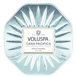 Voluspa Casa Pacifica, 3 Wick Tin Candle, 12 Ounces, 40 Hour Burn Time, All Natural Wicks and Coconut Wax for Clean Burning, Vegan, Poured in The USA