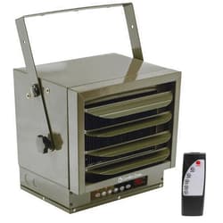 Comfort Zone 7500W Hard-Wired Garage Heater – Industrial & Commercial Ceiling Mount, 240V Fan-Forced with Remote, Digital Thermostat, Timer, 2 Heat Settings, Overheat Protection, Grey