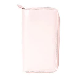 Filofax Saffiano Zip Organizer, Personal Compact Size, Blush - Cross-Grain, Leather-Look, Six Rings, Week-to-View Calendar Diary, Multilingual, 2024 (C022699-24)