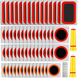 Janoiuc 114Pcs Bike Inner Tire Patch Repair Kit, Rubber Bicycle Repair Patch Set, Durable Mountain Bike Inner Tube Puncture Repair Set Round and Square Tire Patch Kit with Glue and File for Bike