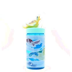 SIP WITH ME Sealife Sea Turtle Cup, Kids Water Bottle, Toddler Cups, Tumbler with Lid and Straw, Travel Sippy Cup for Water or Milk, Kids Cups with Lids for Toddlers 3 and Up, BPA Free Plastic, 12 oz