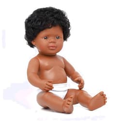 Miniland 15'' Anatomically Correct Baby Doll, African-American Boy