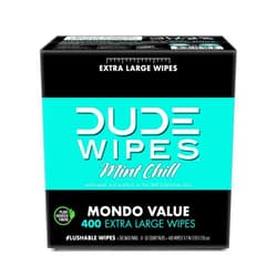 DUDE Wipes - Flushable Wipes - 8 Pack, 400 Wipes - Mint Chill Extra-Large Adult Wet Wipes - Eucalyptus & Tea Tree Oil - Septic and Sewer Safe