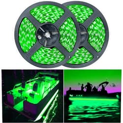 Seaponer Pontoon Boat Light, Marine Led Light Strip for Duck Jon Bass Boat Sailboat Kayak Flex Lighting for Boat Deck Light Accent Light Courtesy Interior Lights Fishing Night, Green, 12v