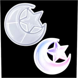 Rolin Roly Resin Tray Moulds Star Moon Jewelry Tray Resin Serving Tray Mould Storage Box Moulds Large Resin Epoxy Silicone Casting Moulds DIY Resin (1pcs Star Moon Resin Mold)