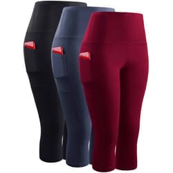 NELEUS Women's Yoga Running Capris Tummy Control High Waist Workout Pants