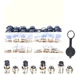 Zovfam Aviation Plug Connector GX16 2 3 4 5 Pin Panel Metal Mount Circular Aviation Connector Adapter Male Female Plug Socket with Waterproof Cap, Pack of 60