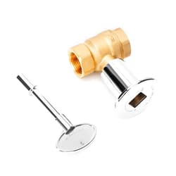 Stanbroil Straight Quarter-Turn Shut-Off Valve Kit for NG LP Gas Fire Pits with Polished Chrome Flange and Key- 3/4