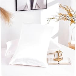 MAGCOR Full Size Pillowcase 2 Pack Silky Satin Pillow Cases Ultra-Soft Washed Silk Satin Cooling Pillowcases with Envelope Closure All Seasons 20