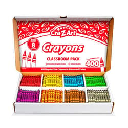 Cra-Z-art Crayon Bulk Class Pack 400ct 8 Assorted Colors, Back To School Supply List Essential, Bulk Pack for School Supply Rooms and In Class For Teachers