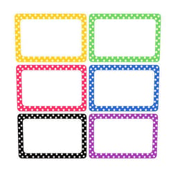 CUALFEC 300 Cute Dot Name Tag Stickers Colorful Border Name Labels for School, Office, Home Can Be Used on Clothes, Storage Boxes, Packages - Updated Stronger Stickiness