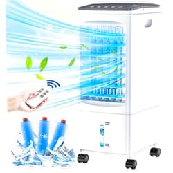 SUPALAK Portable Air Conditioners, Evaporative Air Cooler, Portable AC Cooling Fan w/ 3 Spds & Cooling Mode & Timer, Swamp Cooler w/Remote, Windowless Air Conditioner Portable for Room Home (Off White)