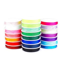 PH PandaHall Nylon String for Bracelets 1mm Nylon Beading Cord, 22 Colors Chinese Knotting Cord Colorful Braided Nylon Thread for Jewelry Making Bracelet Necklace Macrame Craft, 240 Yards