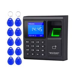 LIBO Smart Home LIBO Intelligent Biometric Fingerprint Time Attendance Machine Time Clock Recorder Employee Check-in Device Access Control Keypad with RFID Key fobs