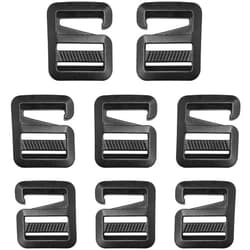 LUORNG G Hook 8PCS 4Pairs Black G-Hook Wave Buckles Backpack Strap Belt Hardware Carabiners Hook Outdoor Webbing Buckle Clips Adjustable Buckles for Backpack Luggage Strap Webbing (4 Left + 4 Right)
