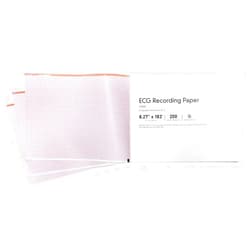 ECG Paper Depot ECG Recording Paper, Red Grid Thermal Paper, 8.27 in x 138 ft, 200 Count, Compatible with The Schiller at-2, (1 Pack)