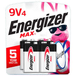 Energizer MAX 9V Batteries (4 Pack), 9 Volt Alkaline Batteries - Packaging May Vary