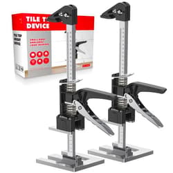 EASYGNALConstruction Jack, Labor Saving Arm,Hand Lifting Jack Tool 15.55 Inch Furniture Lifter 2Pack Wall Tile Locator,Bar Clamps for Woodworking,Door Panel Lifting Cabinet Jack Board Lifter