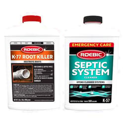 Roebic K-77 Root Killer for Sewer and Septic Systems, Clears Pipes and Stops New Growth, Safe for All Plumbing & K-57-Q Septic System Cleaner, 32 Ounces