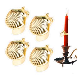 ZORZA Automatic Candle Snuffer,Safety Candle Wick Snuffer Metal Gold Candle Extinguisher Clip Scallop Shaped,Ideal for Putting Out Candle Flame Wick,4 Pcs Set