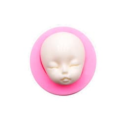 Miduo Claire Carunke Fondant Decoration Mould Candy Clay Girl Face Moulds Sleeping Baby Face Mold