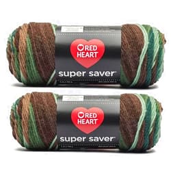 Generic Bulk Buy - Red Heart Super Saver Forest Yarn - 2 Pack of 141g/5oz - Acrylic - 4 Medium (Worsted) - 236 Yards - Knitting/Crochet