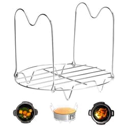 Createy Steamer Rack Trivet with Handles Compatible with Instant Pot Accessories 6 Qt 8 Quart, Pressure Cooker Trivet Wire Steam Rack, Great for Lifting out Whatever Delicious Meats & Veggies You Cook