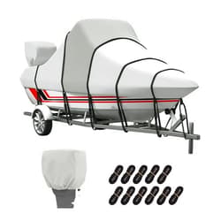 VINPATIO Center Console Boat Cover, 900D Waterproof Heavy Duty Boat Cover for CC Boat with Motor Cover, Marine Grade Oxford UV Resistant Trailerable Boat Cover 20-22 ft, Beam Width up to 106